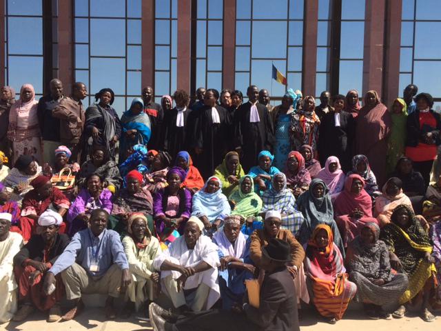 Victims and their lawyers at the trial of top security agents of the Habré dictatorship, N'djaména, Chad.