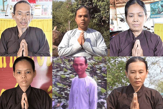 上排由左至右：斐文忠（Bui Van Trung）、斐文深（Bui Van Tham）、黎氏轩（Le Thi Hen）。下排由左至右：斐氏碧泉（Bui Thi Bich Tuyen）、阮煌南（Nguyen Hoang Nam）、黎红杏（Le Hong Hanh）。
