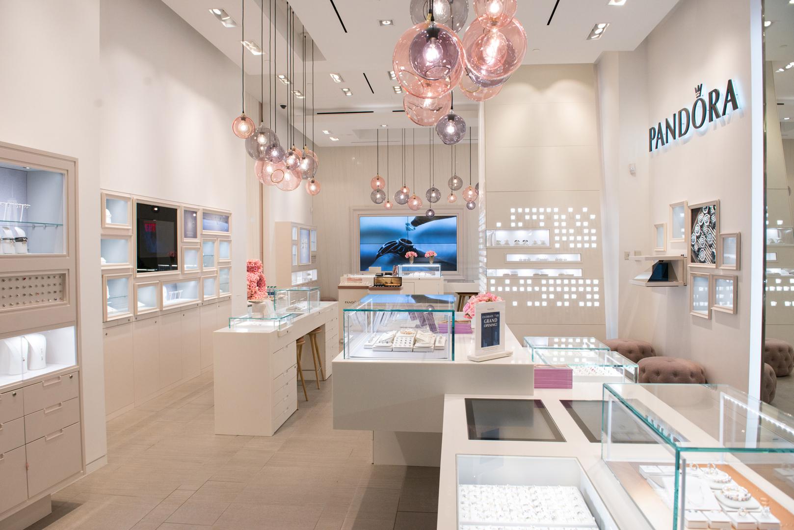 A Pandora jewelry store opening in August 2016 in New York, US. 