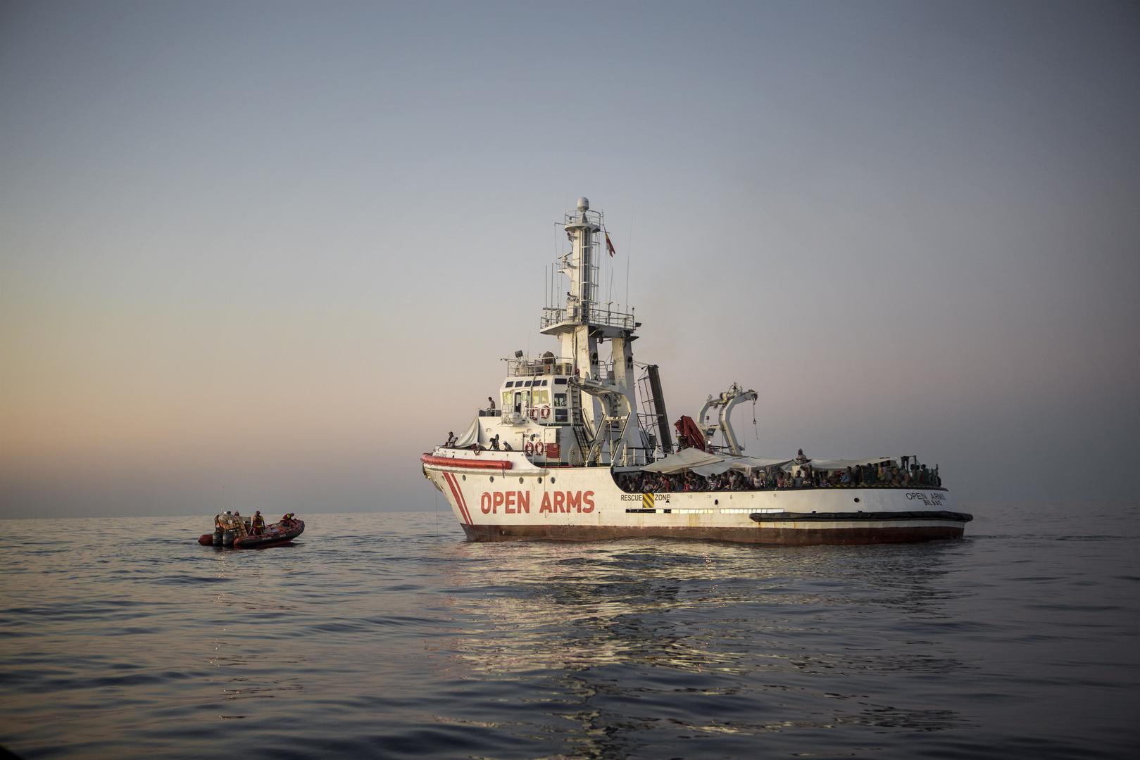 سفينة الإنقاذ "أوبن آرمز" التابعة لـ "برو أكتيفا" في مهمة في نوفمبر/تشرين الثاني 2017.