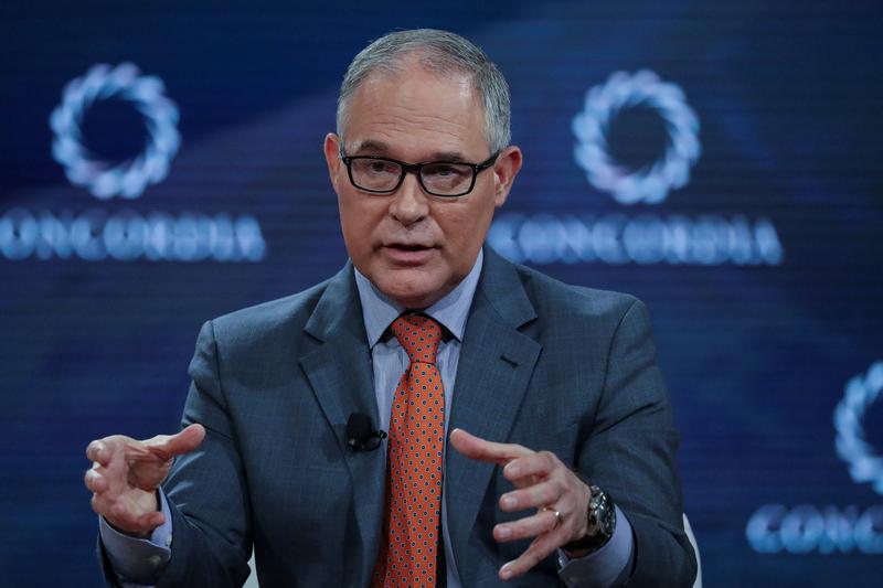 Scott Pruitt, Administrator of the U.S. Environmental Protection Agency, answers a question during the Concordia Summit in Manhattan, New York, U.S., September 19, 2017.