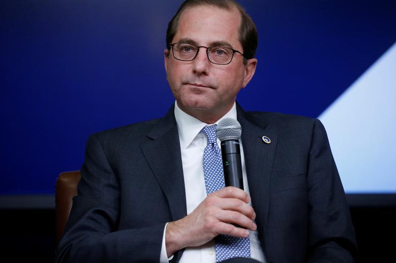 Health and Human Services Secretary Alex Azar participates in a forum called Generation Next at the Eisenhower Executive Office Building in Washington, U.S., March 22, 2018.