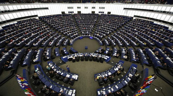La salle plénière du Parlement européen, dont le siège est à Strasbourg, photographiée lors d'une session le 20 mai 2015.