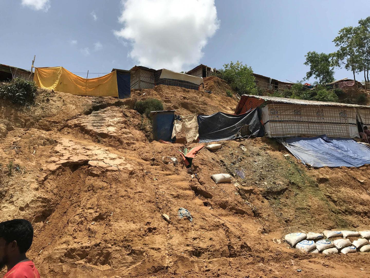 Trees on steep hillsides were cut down to make way for temporary huts when the Kutupalong-Balukhali Expansion Camp was hurriedly built in late 2017 in Cox’s Bazar, Bangladesh. 