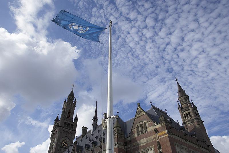 قصر السلام في لاهاي (هولندا)، مقرّ محكمة العدل الدولية. 