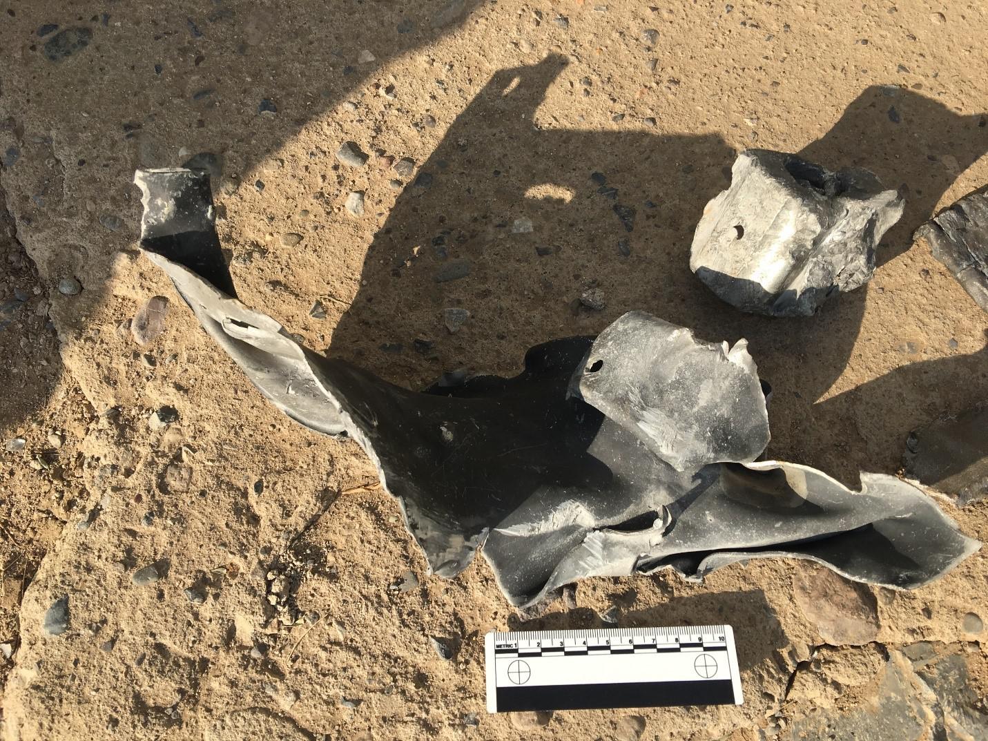 Remnants of a US-made JDAM satellite-guided bomb at the al-Zaydiya security directorate in Hodeida governorate, where coalition bombs killed at least 63 people on October 29. Photograph by Priyanka Motaparthy. 