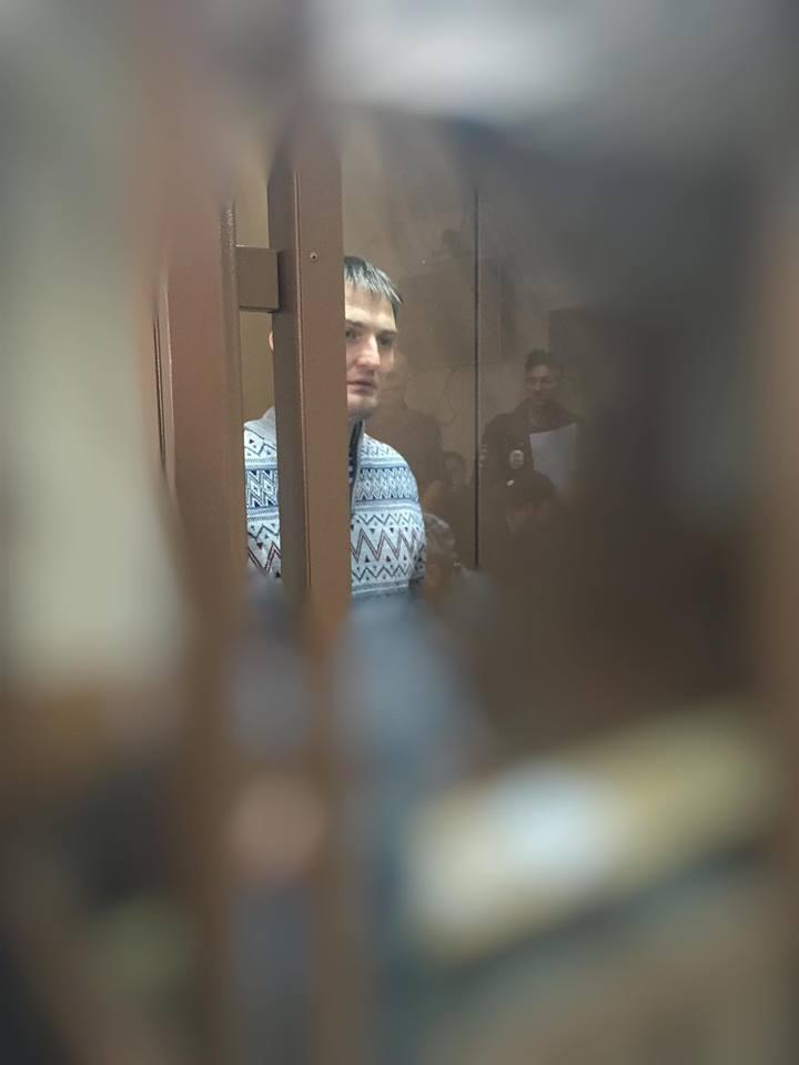 Арестованный адвокат Михаил Беняш на судебном заседании, Краснодар, 29 сентября 2018 г.
