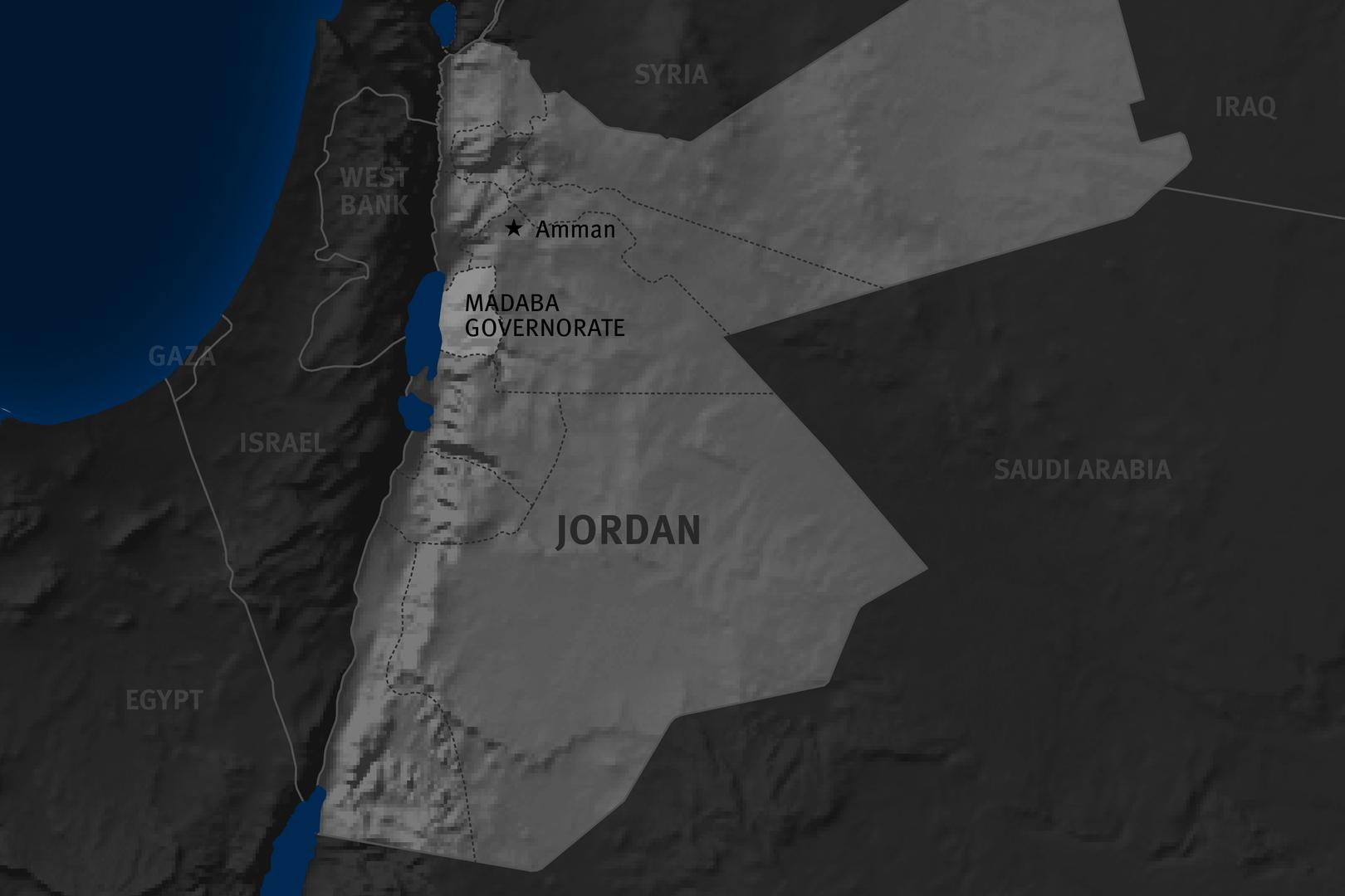 Madaba governorate on Jordan's map 
