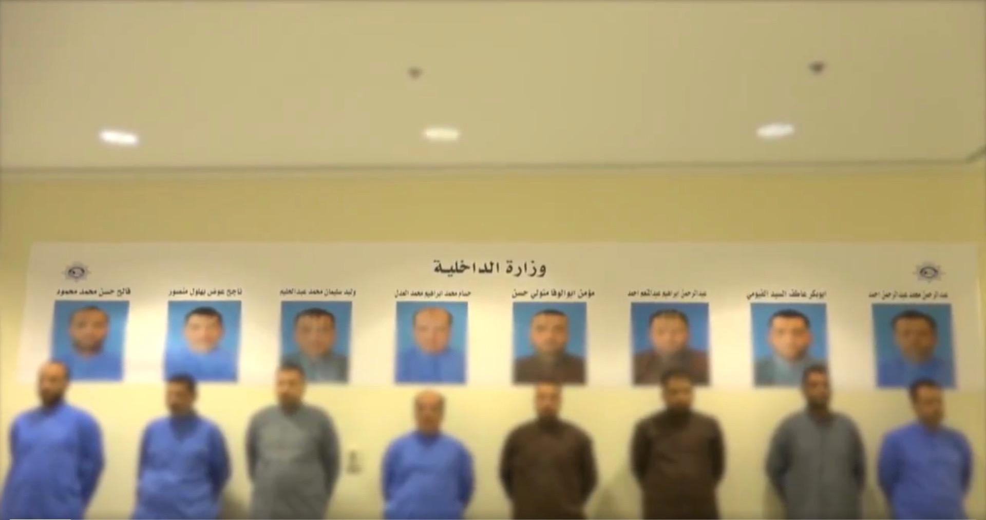 أصدرت وزارة الداخلية الكويتية فيديو تقول فيه إن الرجال الثمانية مطلوبون في مصر لجرائم جنائية. نُشِر الفيديو في الأصل على صفحة وزارة الداخلية الكويتية على "يوتيوب".