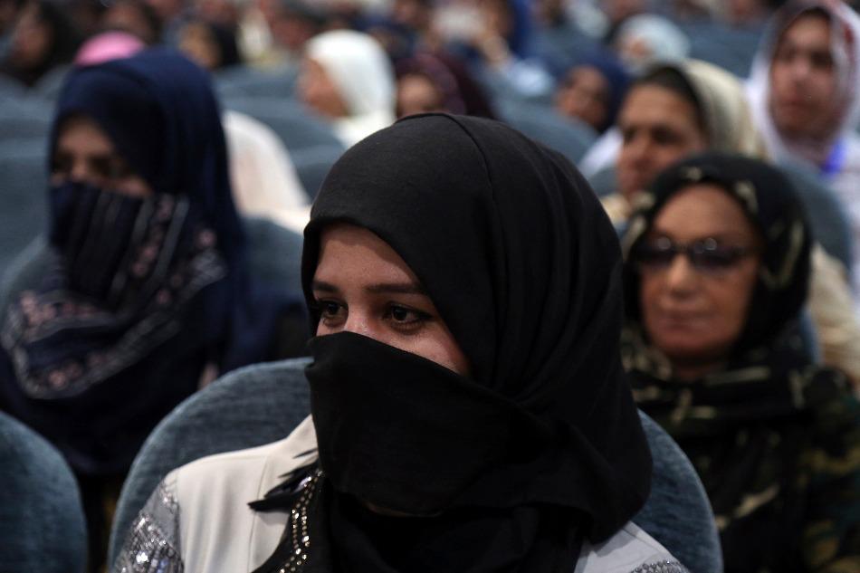 Delegates attend the fourth day of the Afghan Loya Jirga meeting in Kabul, Afghanistan, May 2, 2019.
