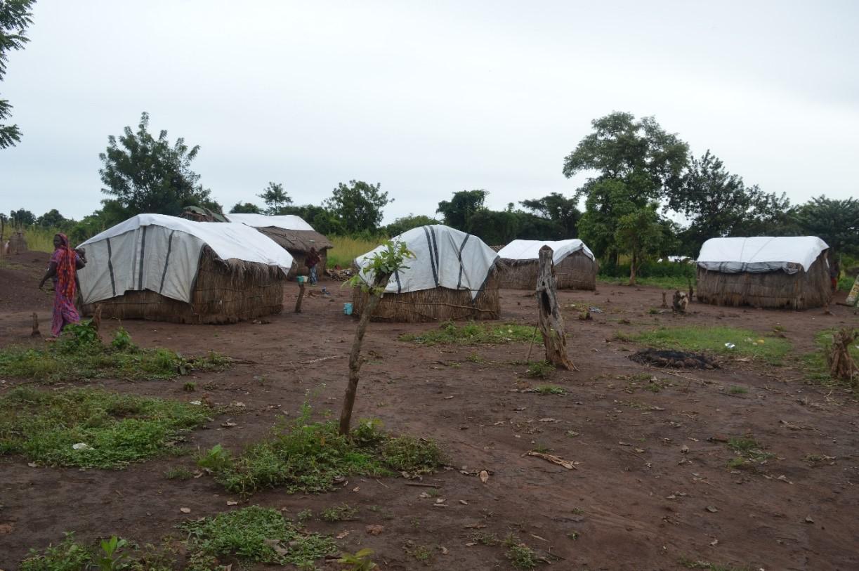 Camp de déplacés internes pour des Peuls à Sibut, dans la province de Kemo, en République centrafricaine, où vivaient des survivants de l’attaque d’Amo en octobre 2019.