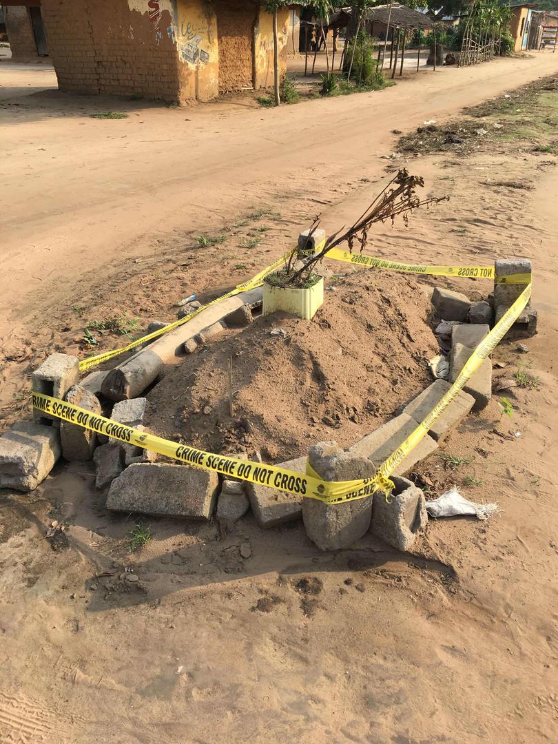 A grave in Yumbi town, Democratic Republic of Congo, February 17, 2019. At least 170 people, largely Banunu, were killed over the course of one to two hours in the town, according to the UN joint human rights office.