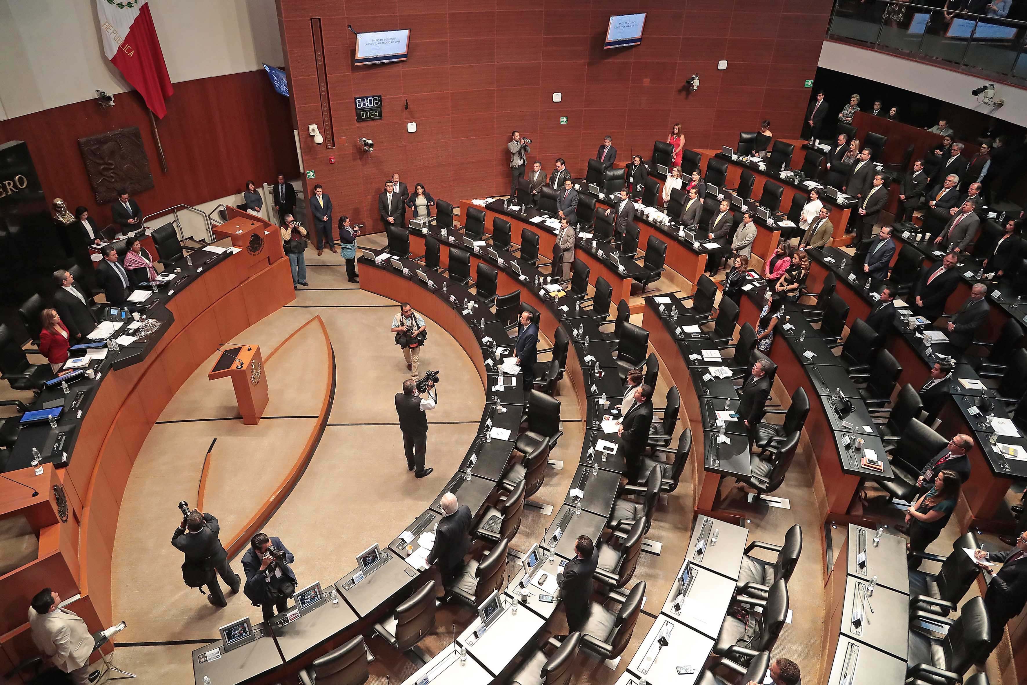 View of the plenary session inside the Senate of the Republic of México on March 22, 2018.