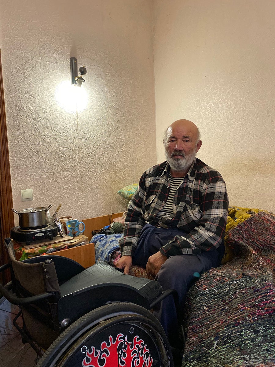 Sasha, 61, resident of Sviati Hory, October 2019.
