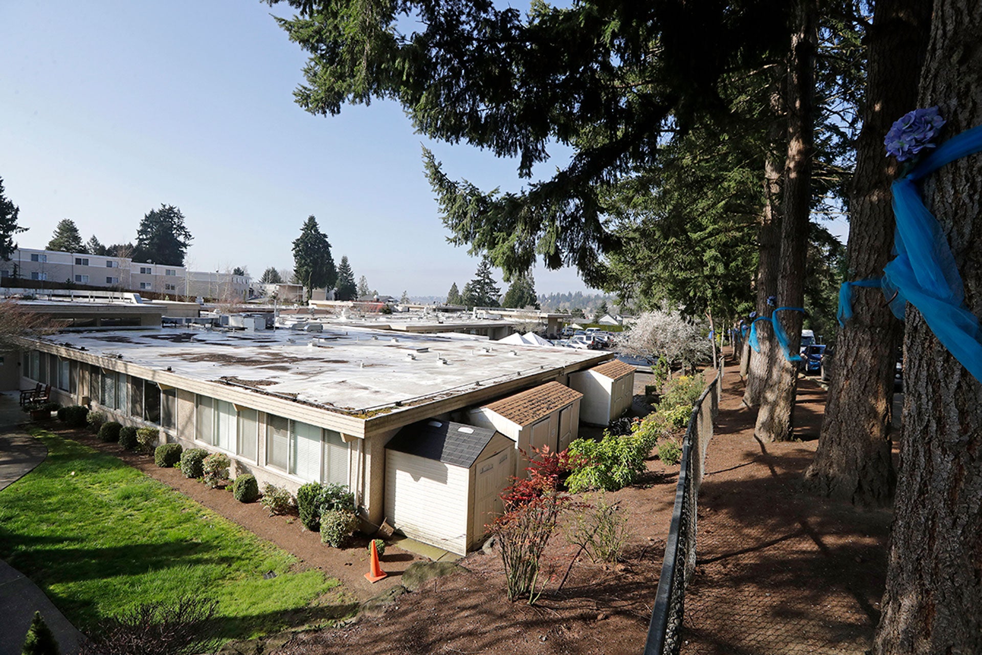 The single-story Life Care Center, a facility in Kirkland, Washington, March 18, 2020.