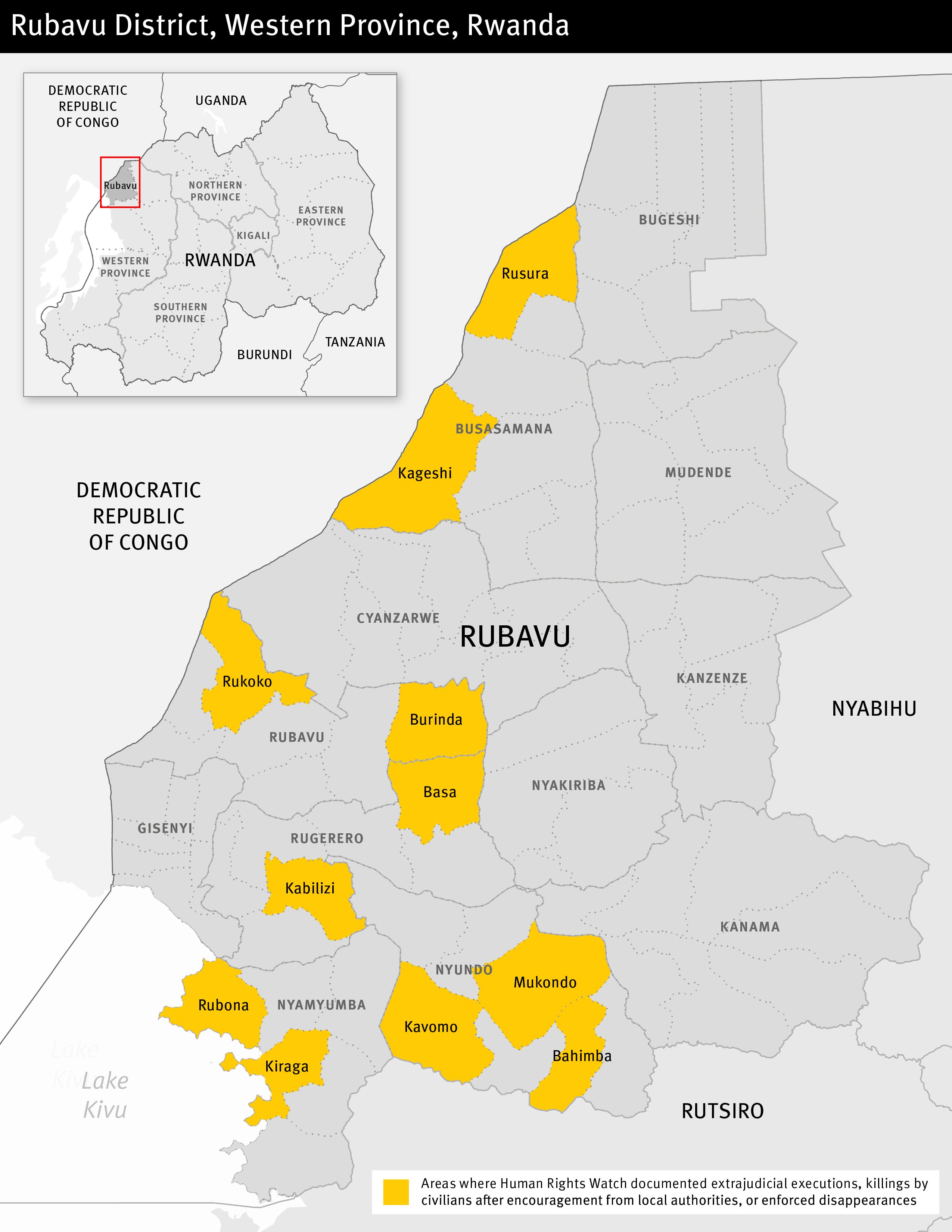 Map of Rubavu district in Rwanda