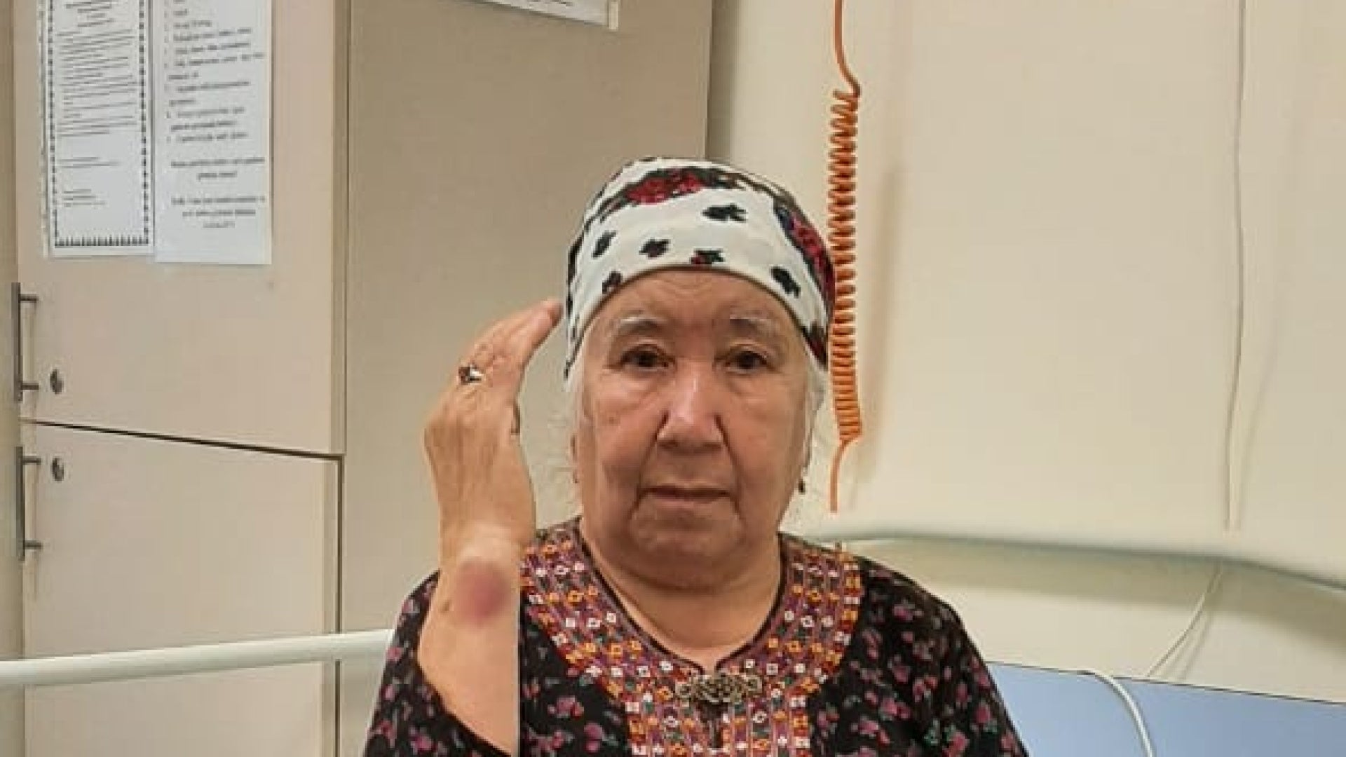 Human rights defender Soltan Achilova, forcibly held in an infectious disease hospital in Ashgabat, Turkmenistan. November 20, 2024. 
