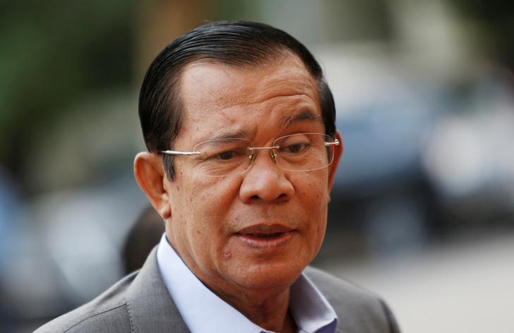 Der kambodschanische Premierminister Hun Sen kommt am 19. Januar 2018 zum Kongress der Kambodschanischen Volkspartei (CPP) in Phnom Penh, Kambodscha, teil. 