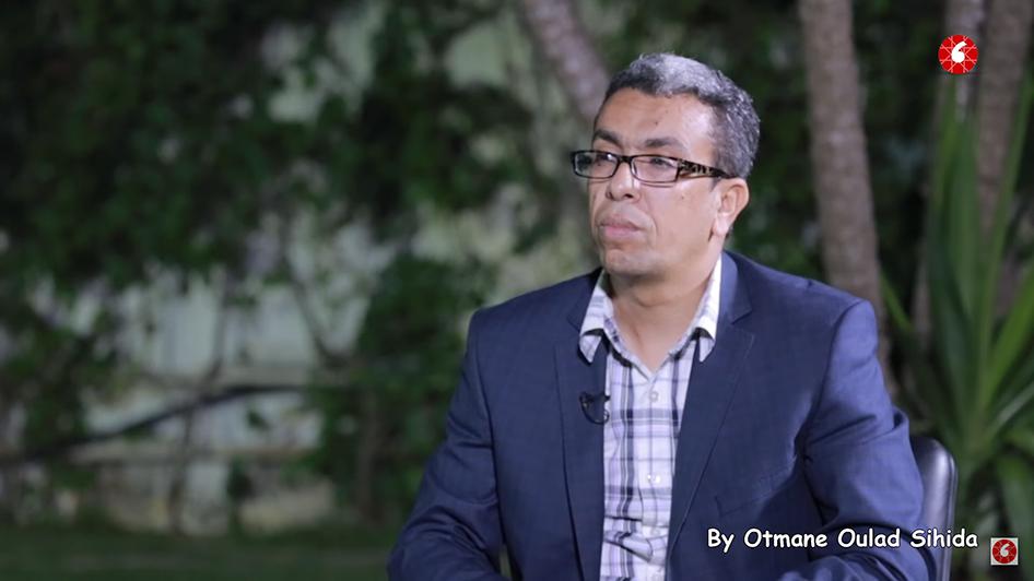 Screenshot of a video of Moroccan journalist Hamid El Mahdaoui, on his YouTube channel.