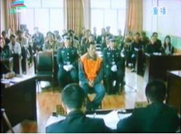 Imagen capturada de imágenes de CCTV de Tsultrim Gyatso, un monje de Labrang, durante su juicio en mayo de 2009. 