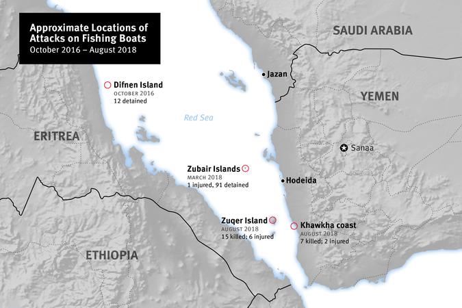 Approximate Locations of Attacks on Fishing Boats