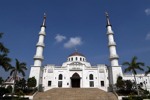 The empty Al-Serkal Mosque in Phnom Penh on March 19, 2020. The Cambodian government has banned all religious gatherings in the country in an effort to contain the spread of the COVID-19 coronavirus.
