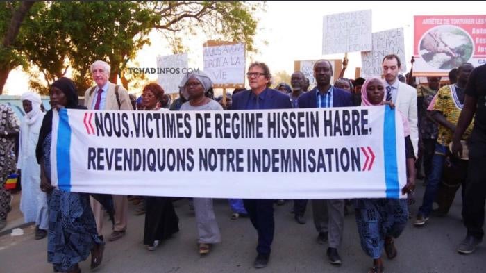 Habre's victims, their lawyers and supporters demonstrate for reparations