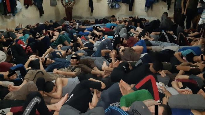 Juveniles’ cell at Tal Kayf prison, taken in April 2019 and shared confidentially with Human Rights Watch, shows extreme overcrowding at the prison.