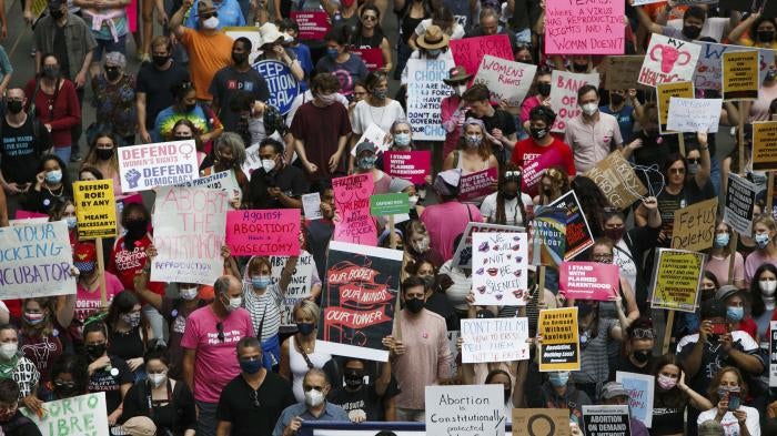 Abortion rally in Chicaco, Illinois, US.