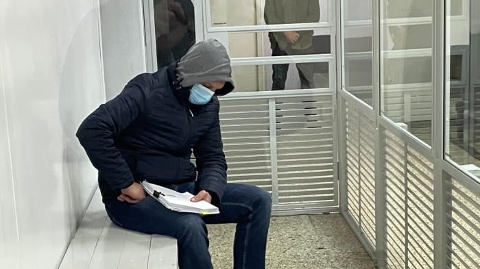 Denis Kulikovsky in Mariupol district court, November 10, 2021.