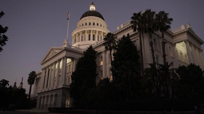 A view of California’s capitol, where the state legislature passed the CARE Act on August 31, 2022. 