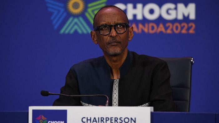 Rwanda's President Paul Kagame at the Commonwealth Heads of Government Meeting in Kigali. 