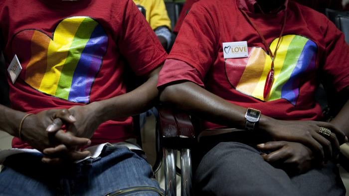 Ugandan activists attend a conference to promote homosexuals’ rights, in Kampala, Uganda.