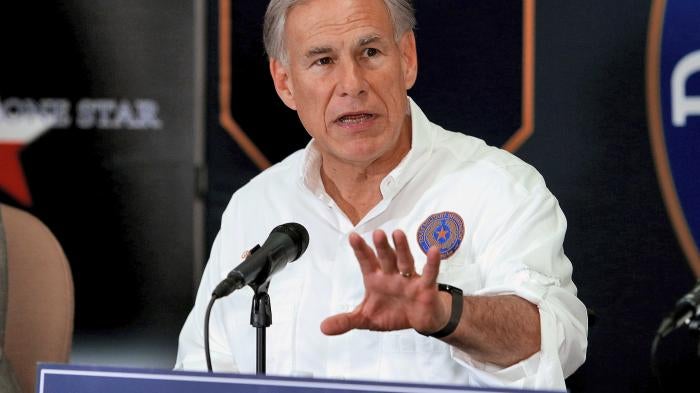 Texas Gov. Greg Abbott speaks during a press conference concerning border security along the Texas border with Mexico on February 21, 2023, in Weslaco, Texas. 