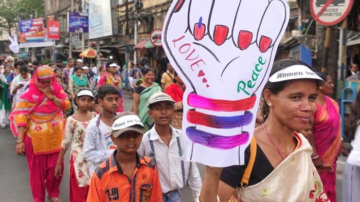 "Women & Trans-persons’ march for Peace & Diversity" in Kolkata, India.