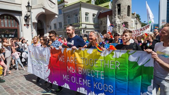 Annual gay pride parade in Tallinn, Estonia, July 8, 2017. 