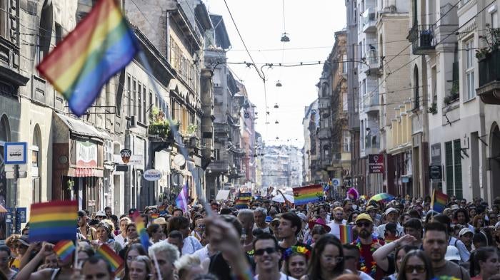 Pride parade in Budapest, Hungary, July 15, 2023.
