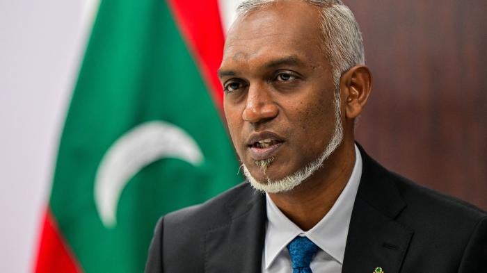  The incoming president of the Maldives, Mohammed Muizzu, during an interview in Malé, November 13, 2023.