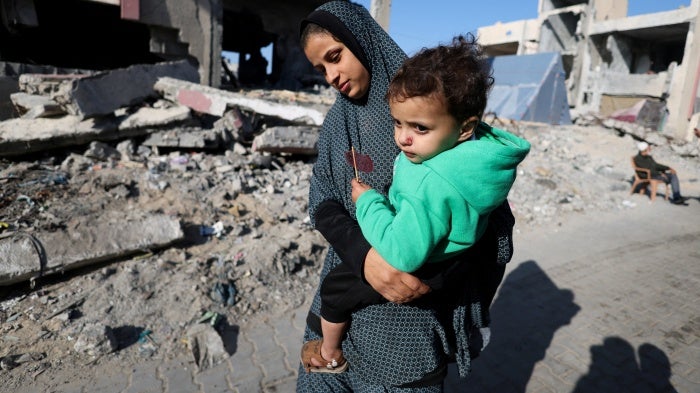 Displaced Palestinians in Rafah, Gaza, December 31, 2023.