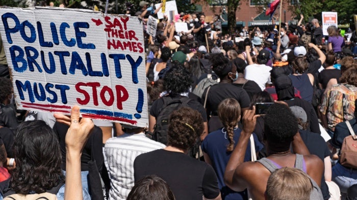 Activists across the United States have worked to repeal laws which disproportionately criminalize Black and LGBT communities and subject them to police violence, including anti-loitering legislation in California and New York. Above, protesters gather in Union Square in New York City on May 30, 2020. 