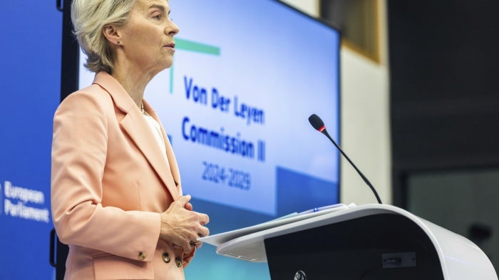 President of the European Commission, Ursula von der Leyen, during a press conference in Strasbourg, France, September 17, 2024.