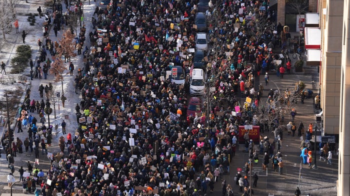 People protest against ICE