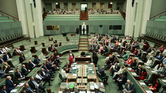 A vote in progress in the House of Representatives at Parliament House on January 20, 2026, in Canberra, Australia
