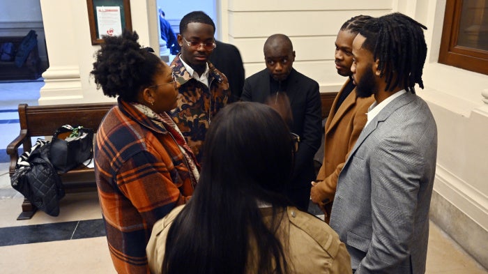 The grandchildren of Patrice Emery Lumumba during a session of the Brussels council chamber, in the case concerning the 1961 murder of  Lumumba the first elected Prime Minister of the DRC Congo, January 20, 2026.