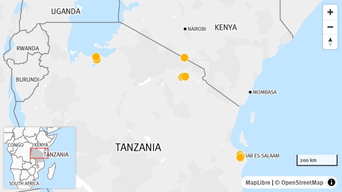 carte de la Tanzanie