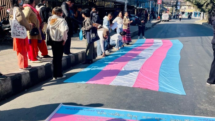 Preparations for trans rights march in Kathmandu