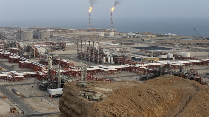 Natural gas refineries at the South Pars gas field on the northern coast of the Persian Gulf, in Asaluyeh, Iran, March 16, 2019.