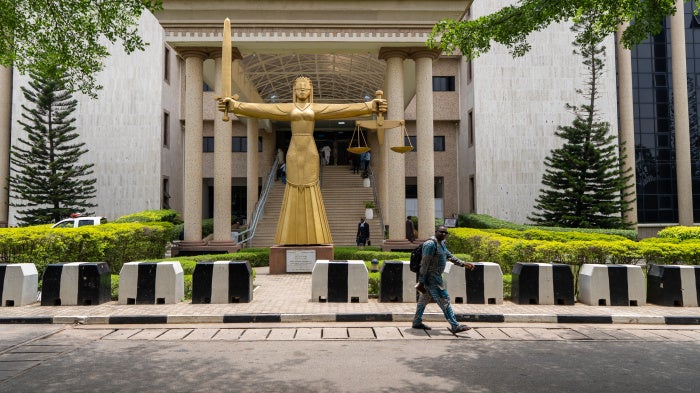 The Federal High Court premises in Abuja, Nigeria, on April 22, 2026.