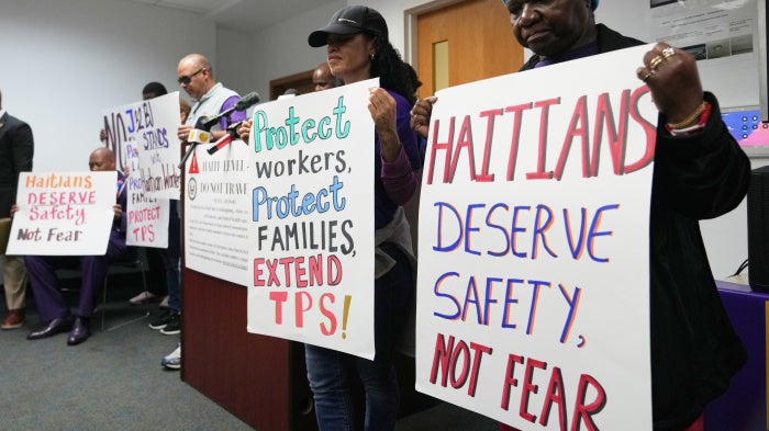 A rally in support of the extension of Temporary Protected Status (TPS) for Haitian immigrants before it expires on February 3 in Fort Lauderdale, Florida, US, January 28, 2026. 