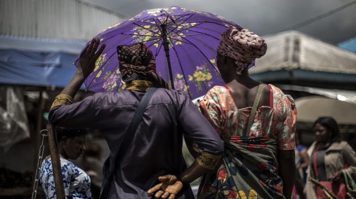 Women at a market in Buea, Cameroon, October 5, 2018.